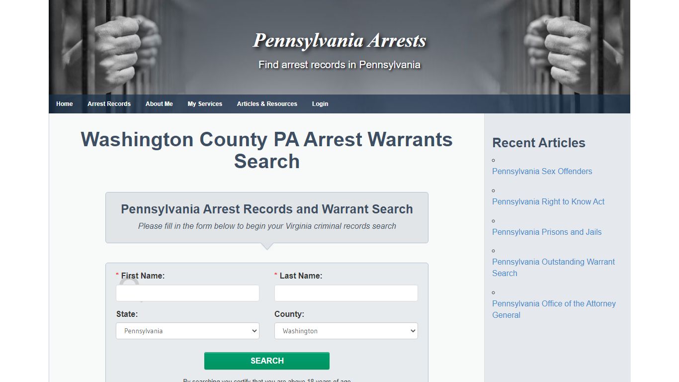 Washington County PA Arrest Warrants Search - Pennsylvania Arrests